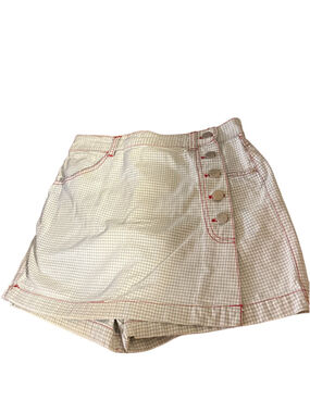 Women's No Excuses Gingham Skort Size 9 White Blue